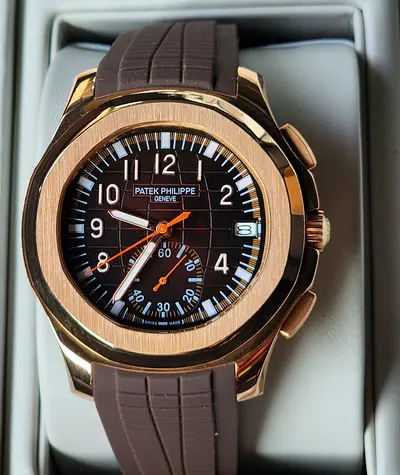 Patek Philippe Aquanaut Men's Master Quality Watch with Brown Dial & Rose Gold , Rubber Strap🔥🔥