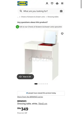 IKEA BRIMNES Dressing table (70x42x77 cm)