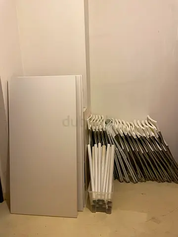 IKEA 6 white folding chairs and 1 table top with 4 legs - sell as a set