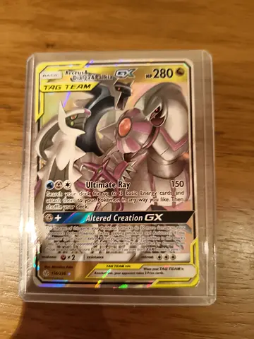 Pokémon Arceus & Dialga & Palkia-GX Tag Team Holo Rare Card (Sleeved)