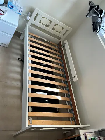 IKEA white wooden bed - good condition