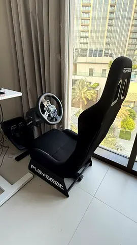 Racing playseat, wheel and pedals