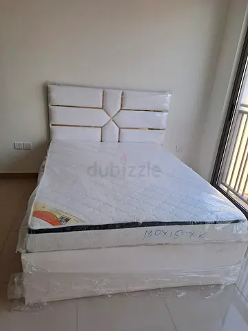 BRAND NEW KING SIZE FABRIC BED WITH MATTRESS AVAILABLE