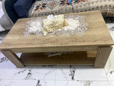Wooden Coffee Table with Lower Shelf - Light Oak Finish