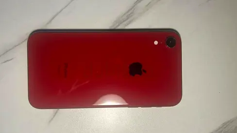 Red Apple iPhone (back only) - Good used condition