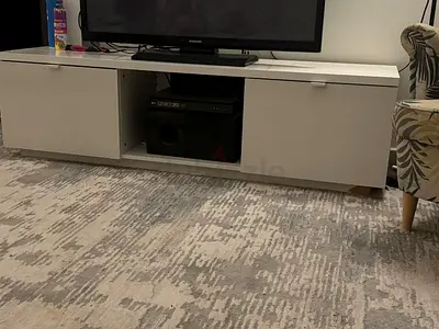 Modern White TV Unit with Storage