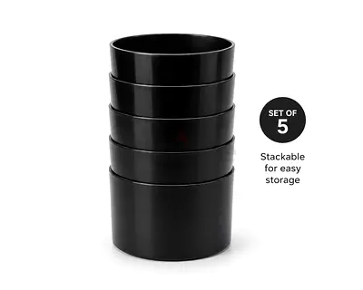 Set of 5 Black Nursery Pots — 15 cm