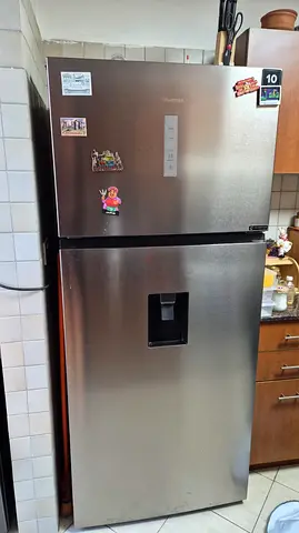 2-Door Hisense Stainless Steel Fridge with Water Dispenser - Good Condition