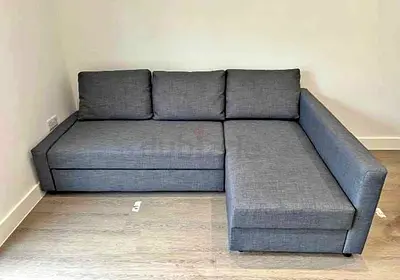 Grey L-shaped Corner Sofa - Right Chaise, Good Condition