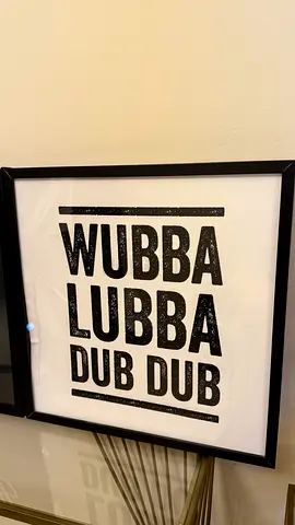 Framed 'WUBBA LUBBA DUB DUB' Typographic Wall Art