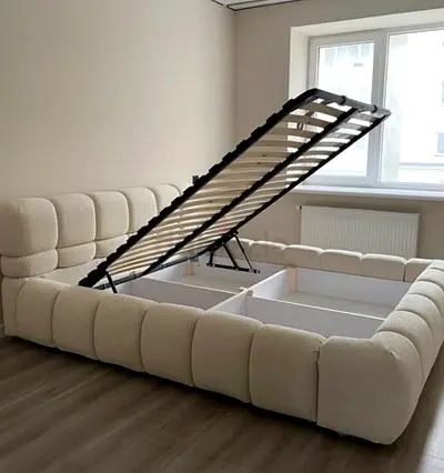 King Size Upholstered Storage Bed Without mattress