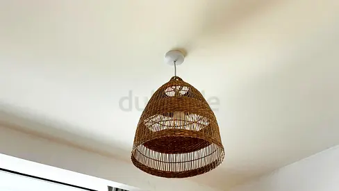 Handwoven Rattan Pendant Ceiling Lamp - Natural Boho Style