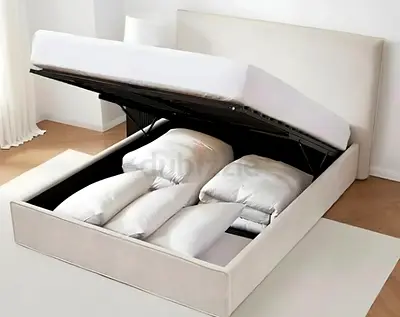 Upholstered Ottoman Storage Bed with Gas Lift - King Size