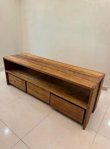 MARINA HOME teak wood TV media entertainment cabinet shelf and drawers L160 D50 H55cm