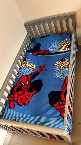 Baby crib with mattress/bedding - good condition
