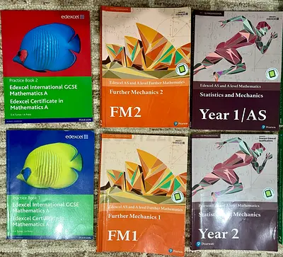 Set of 6 Edexcel Mathematics Textbooks – GCSE & AS/A Level (Mechanics, Statistics)
