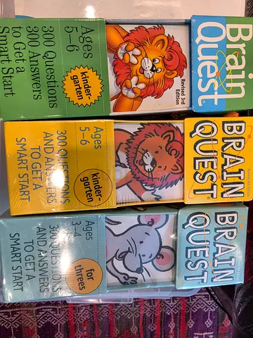 Set of 3 Brain Quest Card Decks (Ages 3–6) — Kindergarten/Preschool