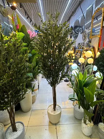 Pair of Tall Artificial Olive Trees in Ceramic 180 cm