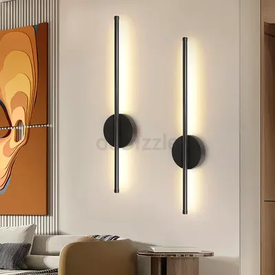 Modern Black Linear LED Wall Light – Vertical Minimalist Wall Sconce