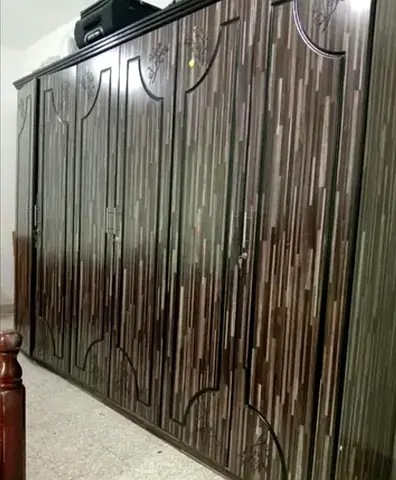 Large 6-Door Wooden Wardrobe - Good Condition