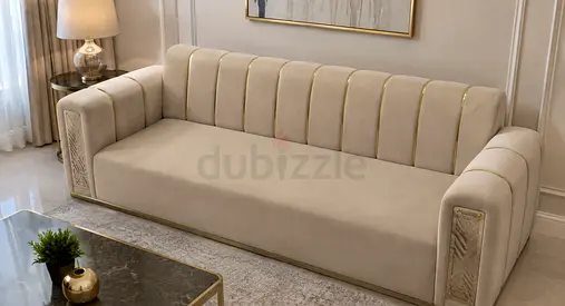 Brand New Beige 3-Seater 2-Seater 1+1 Upholstered Sofa in Good Condition