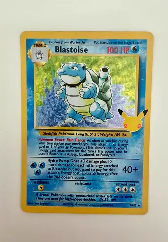 Pokémon Card Blastoise 2/102 Holo – Celebrations 25th Anniversary - Rare
