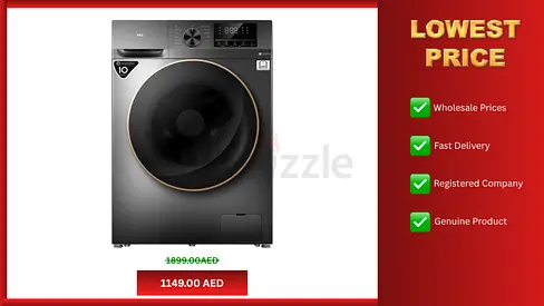 TCL 10/6 kg Front Load Washer and Dryer, 1200 RPM Washing machine, Dark Grey, Brand New