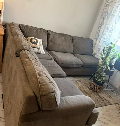 7-Seater L-Shaped Grey Sofa for Sale