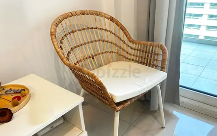 NILSOVE chair/arm rattan/white