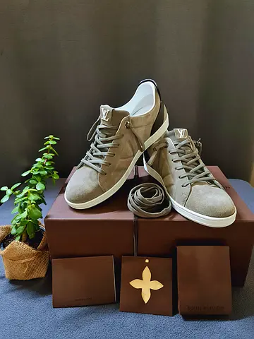 Louis Vuitton - Titan Low-top Trainers in beige/gray edition size 7.5 US