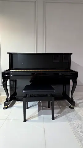 Upright Piano in Black Gloss with Bench - excellent condition like new!