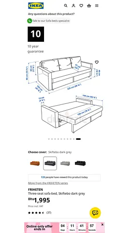 IKEA FRIHETEN 3-seater sofa bed