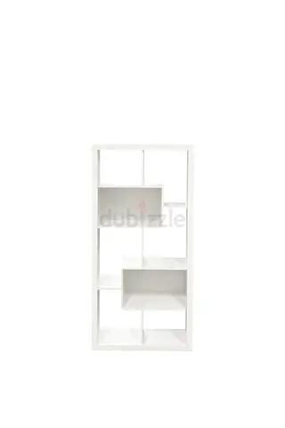White geometric open bookcase / display shelf - good condition