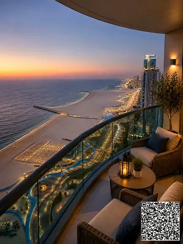 A beautiful apartment is available for sale on Ajman Corniche, featuring an open and stunning sea view. The sea and beach are located directly in fron