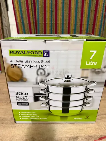 Royalford 7L Stainless Steel 4-Layer Steamer Pot (Brand New in Box)