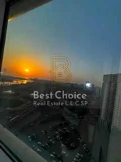 Office for Annual Rent in Al Majaz 1, 1,874 Sq. Ft., Glass Façade, Water View, 6 Separate Rooms, 2 
