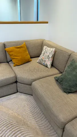 Light grey fabric sectional sofa - clean, comfortable corner unit 300cmX300cm