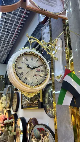 Double-sided Ornate Wall Clock with Brass Bracket