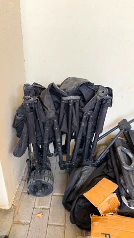 Folded Double Stroller / Buggy Frame - Needs Cleanup