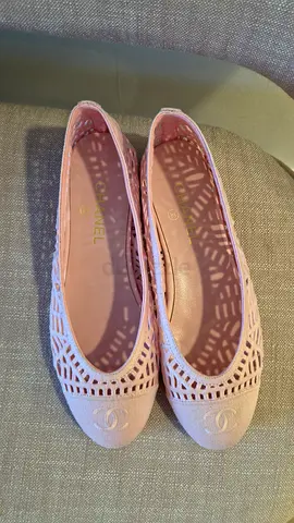 Light Pink Chanel Laser-Cut Ballet Flats, Size 42 (EU) - never used