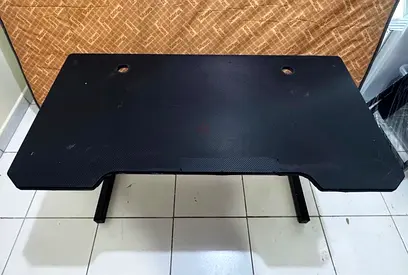 Black Height Gaming/Study Desk with Cable Holes