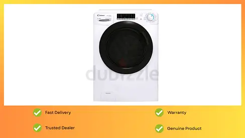 Candy Washer & Dryer, 8/5 kg, Front Load Washing Machine  1400 RPM, White Brand New