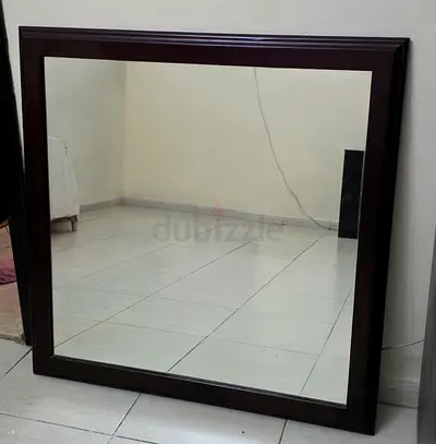 Mirror with solid wood frame 1m x 1m