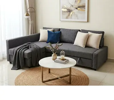 Spacious L-Shape Sofa Bed
Generous seating space with an easy bed conversion and useful storage unde