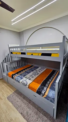 Cream Silver Colour Bunk Bed