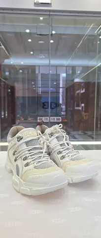 White chunky sneakers, lightly used, size approx EU 39