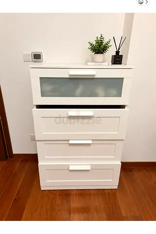 Modern White 4-Drawer Chest/Cabinet