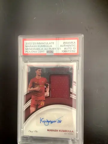 2022-23 Immaculate Marash Kumbulla Patch Auto 1/1- PSA Slabbed Authentic