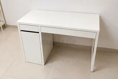 IKEA white desk with drawer and cabinet - good condition