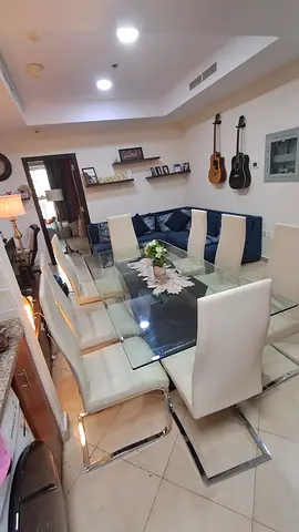 8 seater glass top dining table